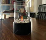 Real Smokeless Flame Indoor/Outdoor Portable Steel Small Tabletop Ventless Mini Garden Fire Pit Ethanol Fireplace