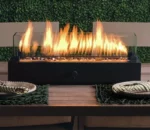 Natural Gas Fire Pit Tabletop Fireplace with Glass Gas Fire Pit on Sale Factory