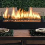 Natural Gas Fire Pit Tabletop Fireplace with Glass Gas Fire Pit on Sale Factory