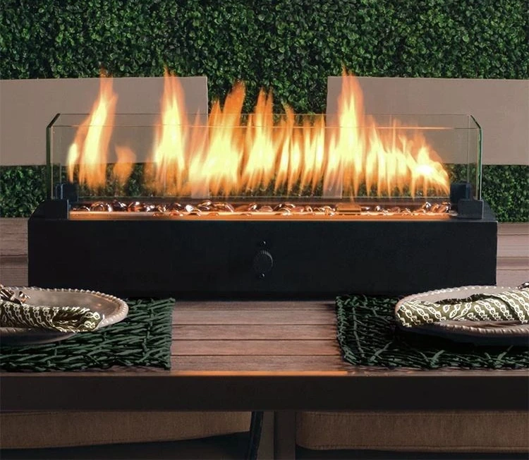 Natural Gas Fire Pit Tabletop Fireplace with Glass Gas Fire Pit on Sale Factory