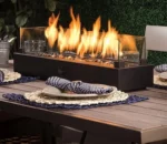 Natural Gas Fire Pit Tabletop Fireplace with Glass Gas Fire Pit on Sale Factory