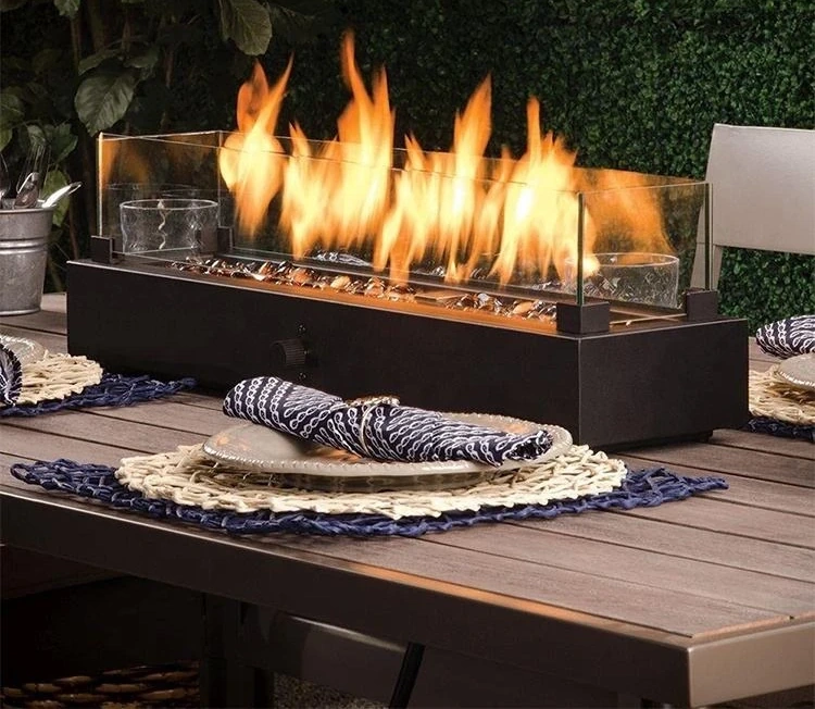 Natural Gas Fire Pit Tabletop Fireplace with Glass Gas Fire Pit on Sale Factory