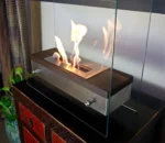 Natural Gas Fire Pit Tabletop Fireplace with Glass Gas Fire Pit on Sale Factory