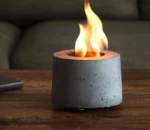 Custom Portable Small Fire Pit Bowl Concrete Table Top Fire Pit Indoor Bio Ethanol Concrete Fire Bowl