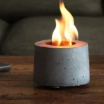 Custom Portable Small Fire Pit Bowl Concrete Table Top Fire Pit Indoor Bio Ethanol Concrete Fire Bowl