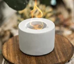 Custom Portable Small Fire Pit Bowl Concrete Table Top Fire Pit Indoor Bio Ethanol Concrete Fire Bowl