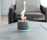Custom Portable Small Fire Pit Bowl Concrete Table Top Fire Pit Indoor Bio Ethanol Concrete Fire Bowl