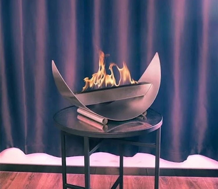 Indoor Tabletop Mini Portable Fire Place Stainless Steel Smokeless Fire Bowl Outdoor Table Top Gas Fire Pit