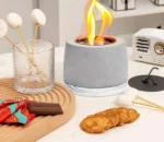 Concrete Modern Gas Mini Tabletop Fire Bowl Fire Pit for Indoor Use