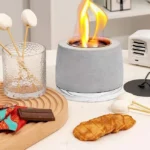 Concrete Modern Gas Mini Tabletop Fire Bowl Fire Pit for Indoor Use