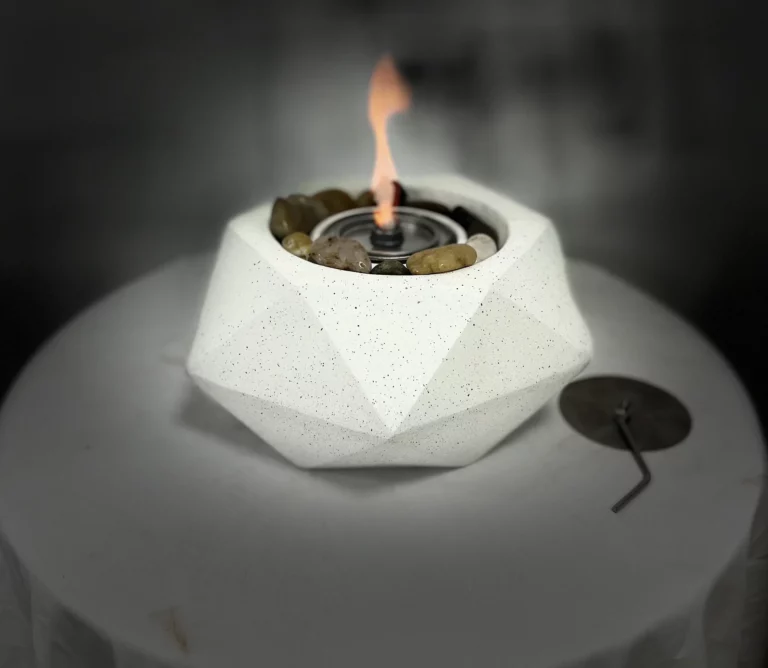 Concrete Modern Gas Mini Tabletop Fire Bowl Fire Pit for Indoor Use