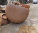 Garden Corten Steel Rustic Large Bowl and Ball Flower Pots Planters
