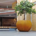 Garden Corten Steel Rustic Large Bowl and Ball Flower Pots Planters