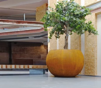 Garden Corten Steel Rustic Large Bowl and Ball Flower Pots Planters