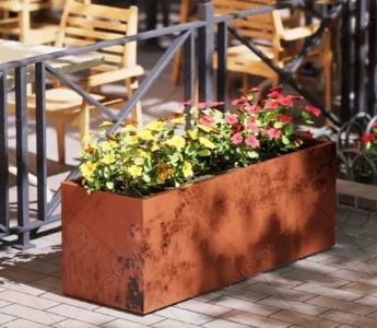 Decorative Corten Steel Planter Box Planters Corten Steel Flower Pot