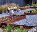 Black/Rust-Tone Steel Landscape Edging Inch 6-Pack, Heavy Duty Corrosion-Resistant Yard Divider