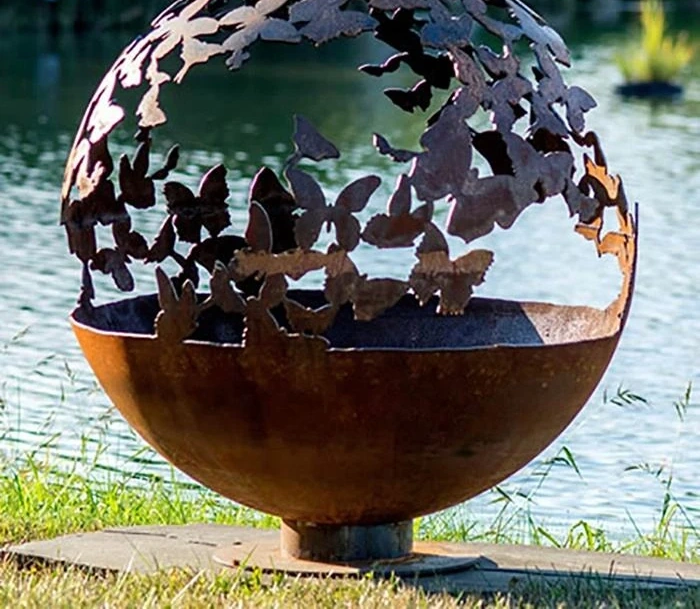 Outdoor Decoration Corten Steel Fire Sphere,Round Steel Fire Pit,fire Bowl