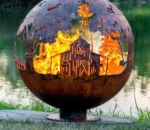 Outdoor Decoration Corten Steel Fire Sphere,Round Steel Fire Pit,fire Bowl
