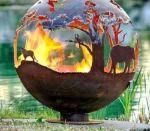 Outdoor Decoration Corten Steel Fire Sphere,Round Steel Fire Pit,fire Bowl