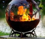 Outdoor Decoration Camping Corten Steel Metal Brazier Sphere Fire Pit Ball