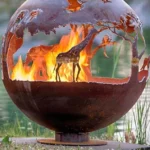 Outdoor Decoration Camping Corten Steel Metal Brazier Sphere Fire Pit Ball