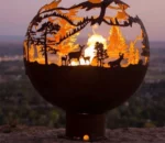 Outdoor Decoration Camping Corten Steel Metal Brazier Sphere Fire Pit Ball