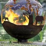 Custom Corten Steel Garden Fire Pit Ball Fireball Chimenea Sphere