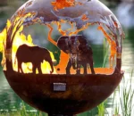 Custom Corten Steel Garden Fire Pit Ball Fireball Chimenea Sphere