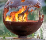 Corten Steel Fire Ball Indoor/Outdoor Chimeneas for Warmth Fire Heater