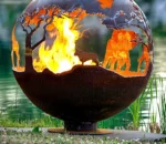 Corten Steel Fire Ball Indoor/Outdoor Chimeneas for Warmth Fire Heater