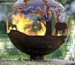 Corten Steel Fire Ball Indoor/Outdoor Chimeneas for Warmth Fire Heater