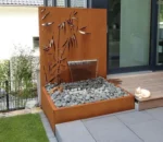 Cowboy Style West Laser Cut Corten Steel Fire Pit Outdoor Patio Garden Ornament with Fire Ball Sphere