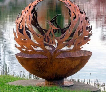 High Quality Corten Steel Fire Ball for Garden Stove Fire Pits for Warming Garden Ornaments