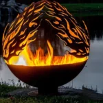 Corten Steel Metal Garden Spheres Hollow Sphere Fire Pit Outdoor Decoration with Balls
