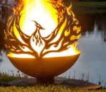Corten Steel Metal Garden Spheres Hollow Sphere Fire Pit Outdoor Decoration with Balls