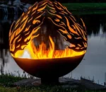 Factory Wholesale Corten Steel Fire Ball Pit Garden Ornaments
