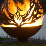 Laser Cut Warming Corten Steel Outdoor Garden Ornament Fire Pit Ball for Outdoor Fire Pits