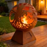 Modern Outdoor Corten Steel Fire Sphere Fire Pit Balls-Eco-Friendly Garden Decoration