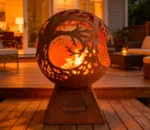 Modern Outdoor Corten Steel Fire Sphere Fire Pit Balls-Eco-Friendly Garden Decoration