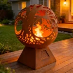 Outdoor Landscape Steel Sphere Fire Pit Bowl Patio Heater Bonfire Corten Steel Fire Sphere