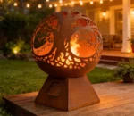 Outdoor Decoration Laser Cut Metal Fire Pit Corten Steel Fire Sphere