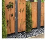 Modern Corten Steel Indoor Home Garden Laser Cut Fence Panels Outdoor Privacy Decorative Room Divider Metal Screen