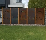 Modern Corten Steel Indoor Home Garden Laser Cut Fence Panels Outdoor Privacy Decorative Room Divider Metal Screen