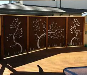Laser Cut New Design Garden Outdoor Corten Steel Room Dividers Screens Partitions
