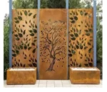 Laser Cut New Design Garden Outdoor Corten Steel Room Dividers Screens Partitions