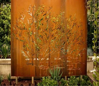 Outdoor Decorative Corten Steel Rusty Laser Cut Panels Garden Wall Ornament Metal Screen