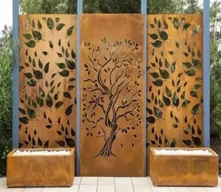 Laser Cut Decoration Garden Metal Corten Steel Screens