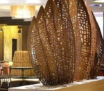 Contemporary Indoor-Outdoor Decorative Metal Room Divider Corten Steel Laser Cut Screen Panel for Home Garden Office