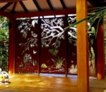 Contemporary Indoor-Outdoor Decorative Metal Room Divider Corten Steel Laser Cut Screen Panel for Home Garden Office