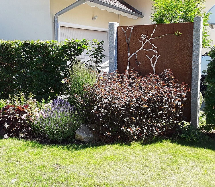 Metal Privacy Foldable Garden Screen, Garden Sliding Gate, Portable Garden Fence